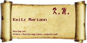 Keitz Mariann névjegykártya